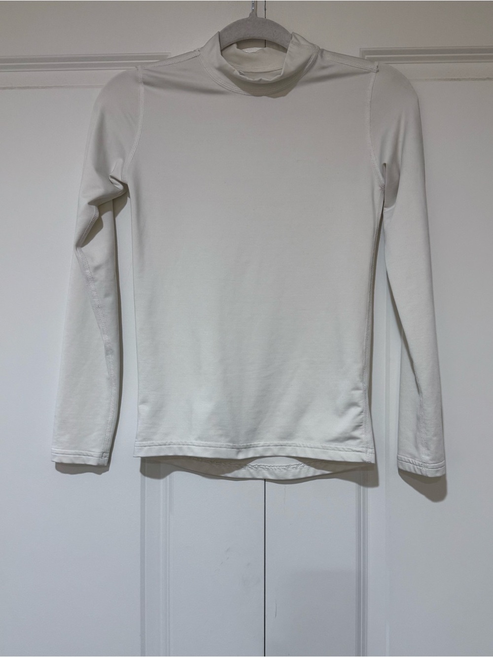 adidas Kids White Long Sleeve Mock Neck Top